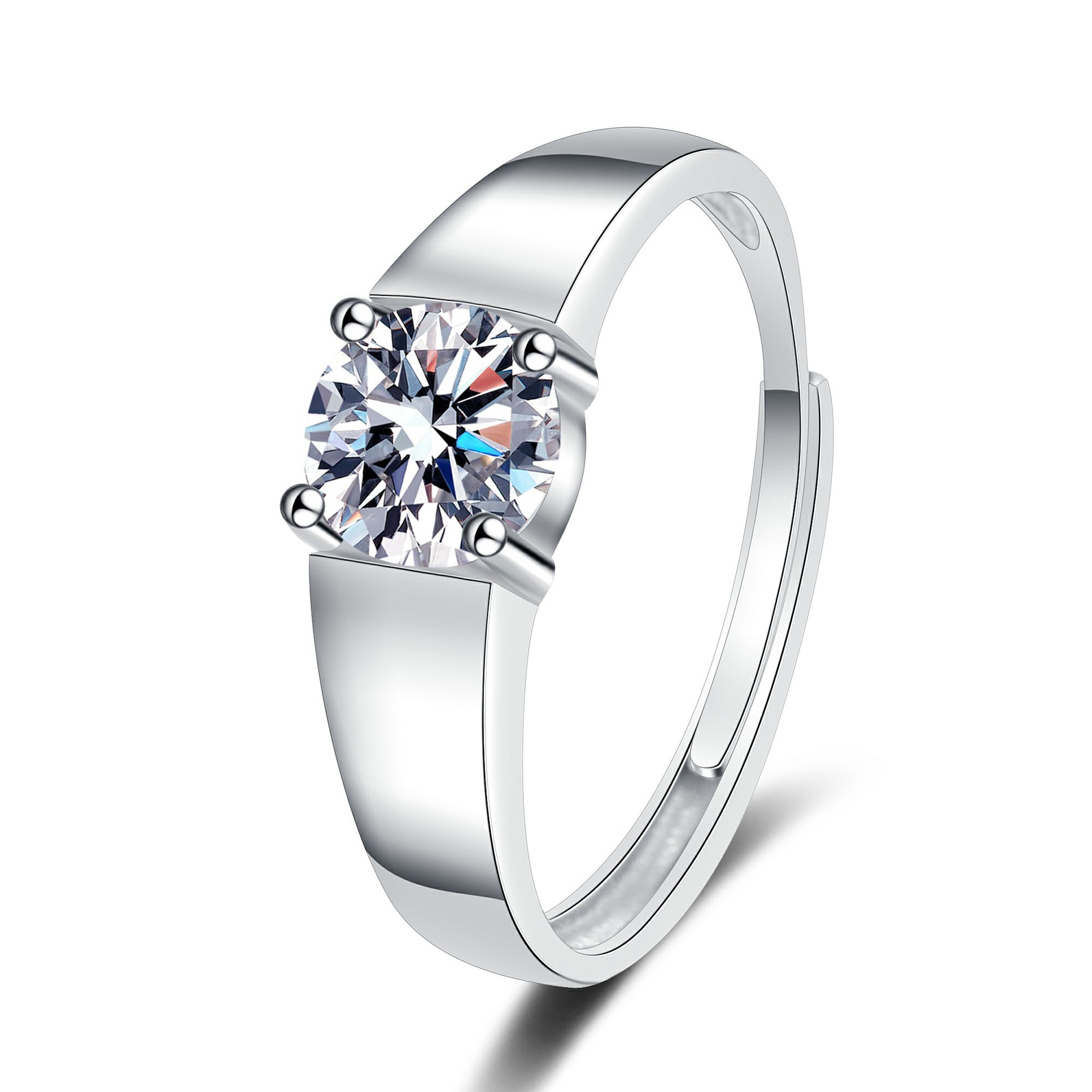 Four-claw male ring (white diamond)