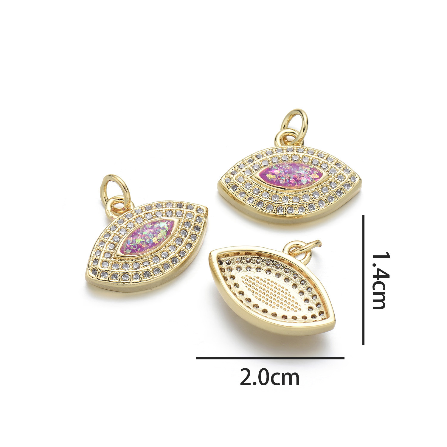 Leaf pendant (Starry Sky purple opal)