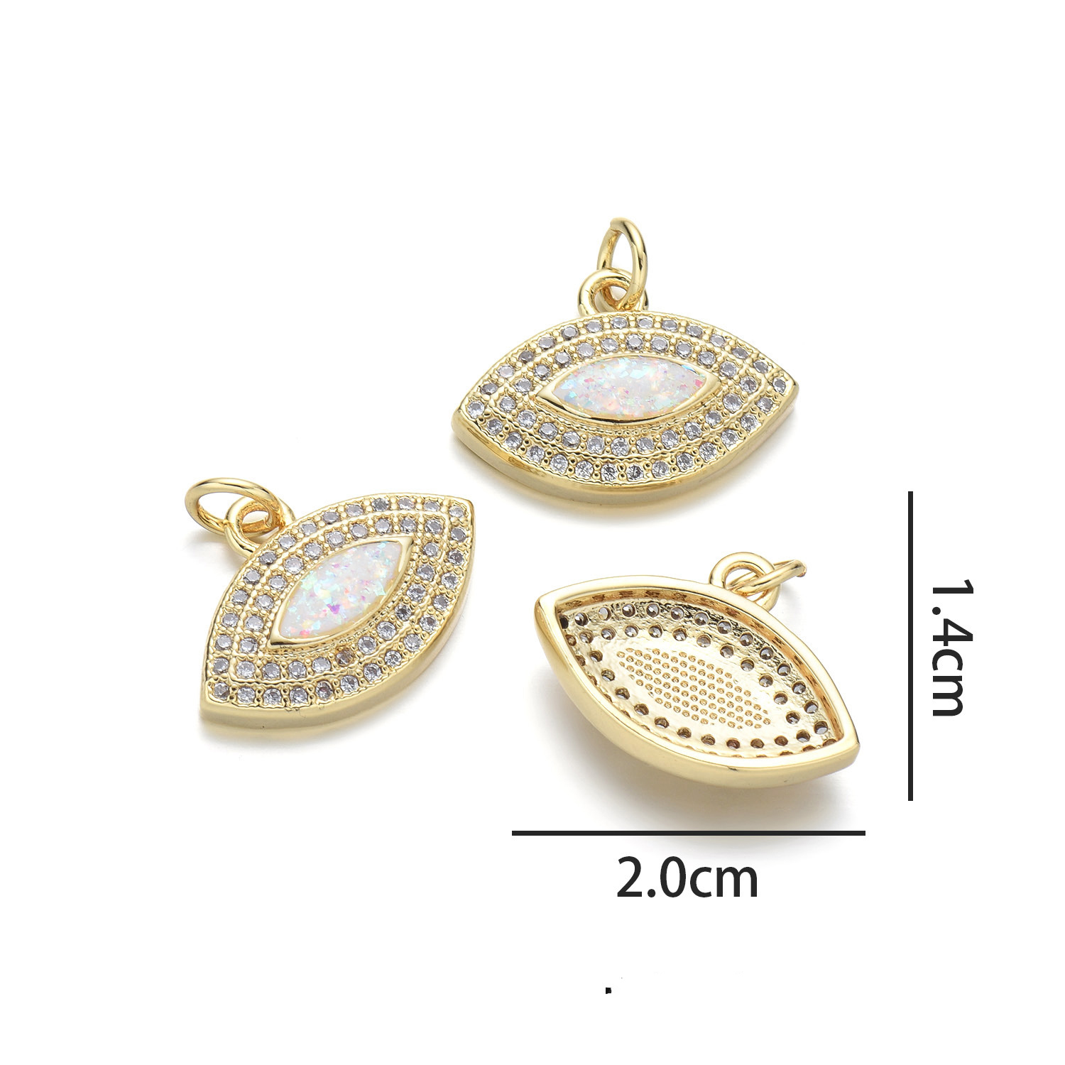 Leaf pendant (colorful pink opal)