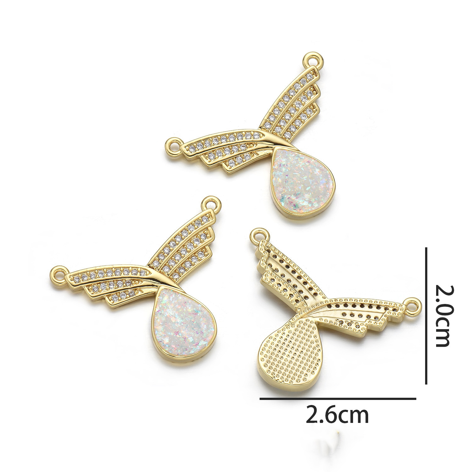 Water drop wings (colorful pink opal)