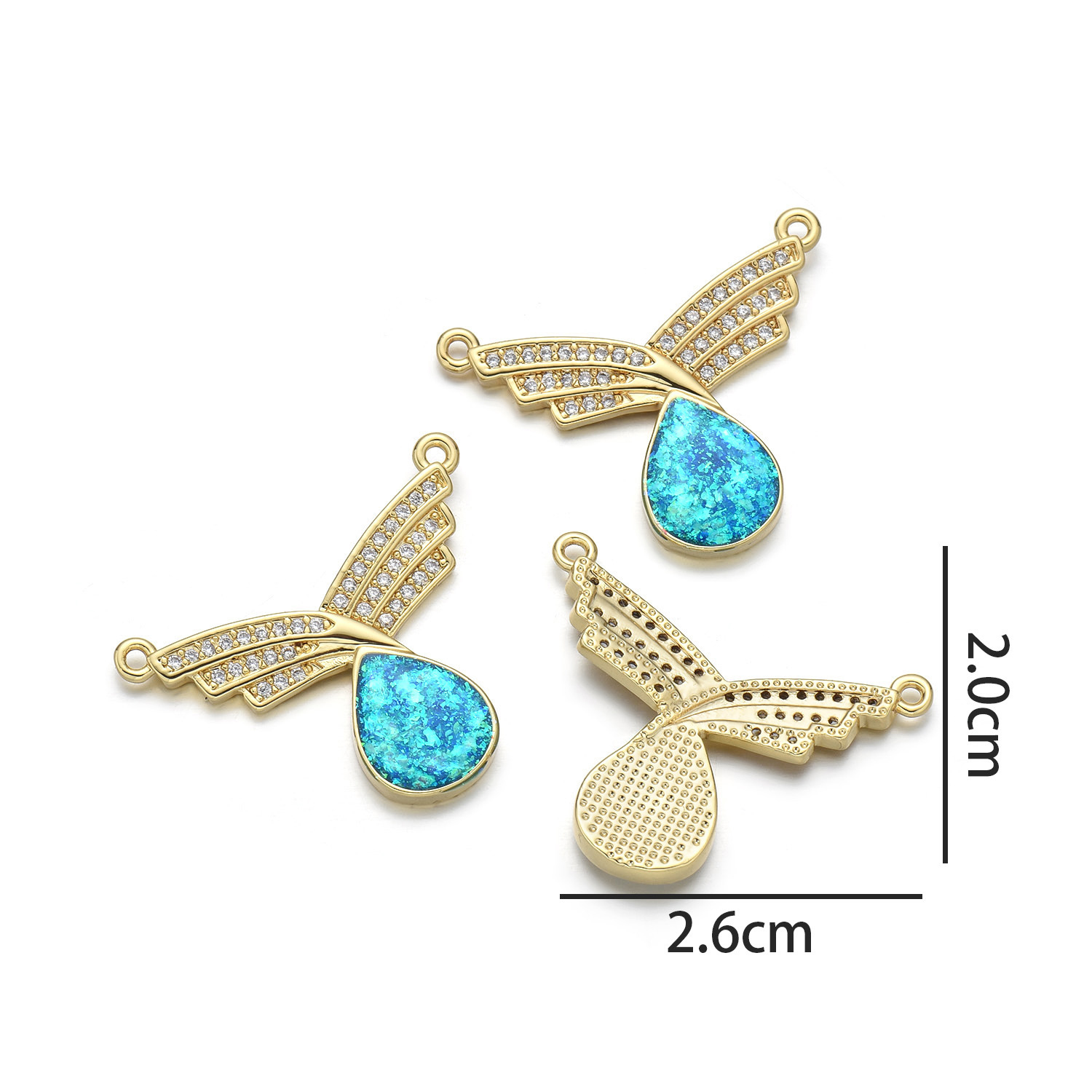 Water drop wings (peacock blue opal)