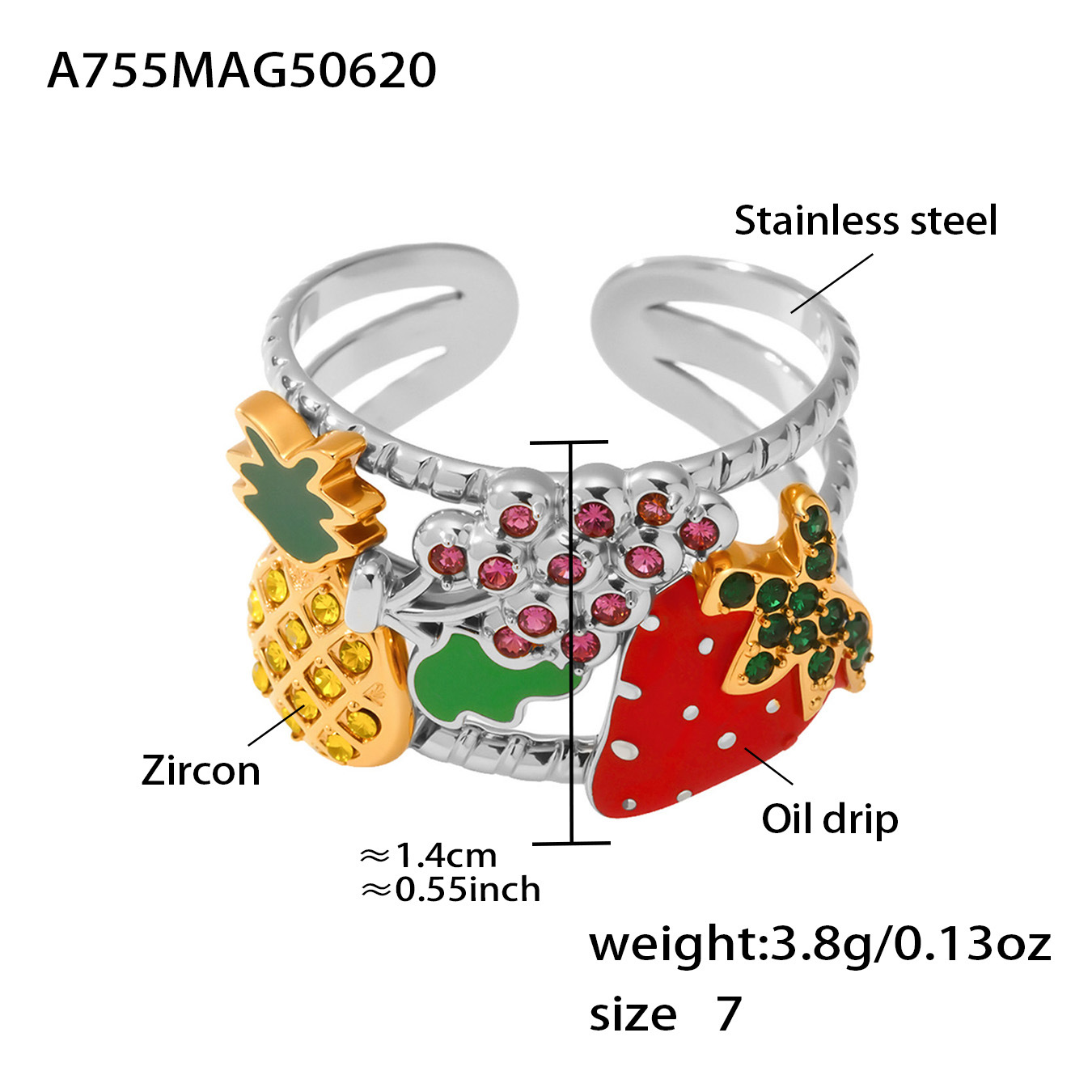 A755-gold strawberry ring 2
