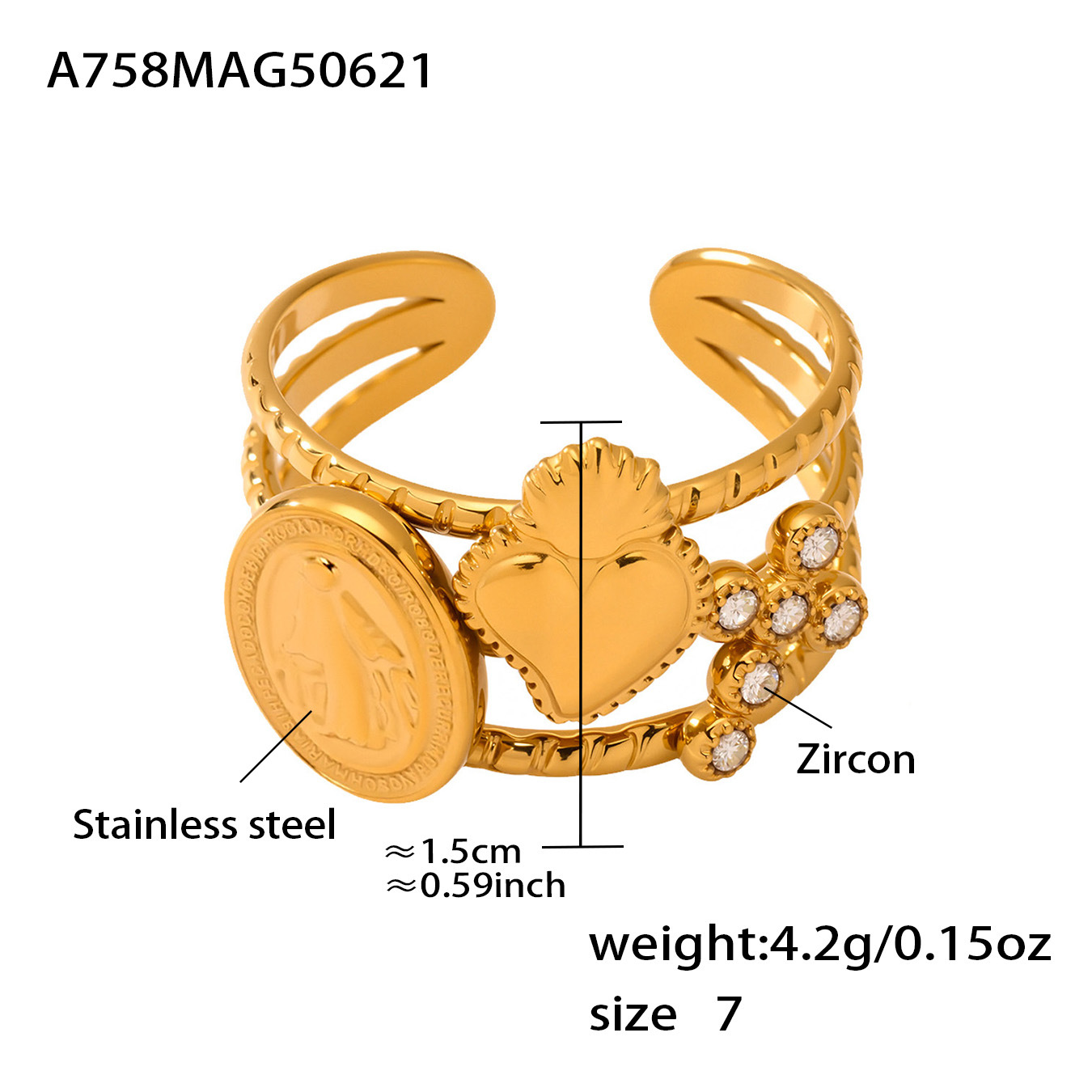 A758-gold love ring