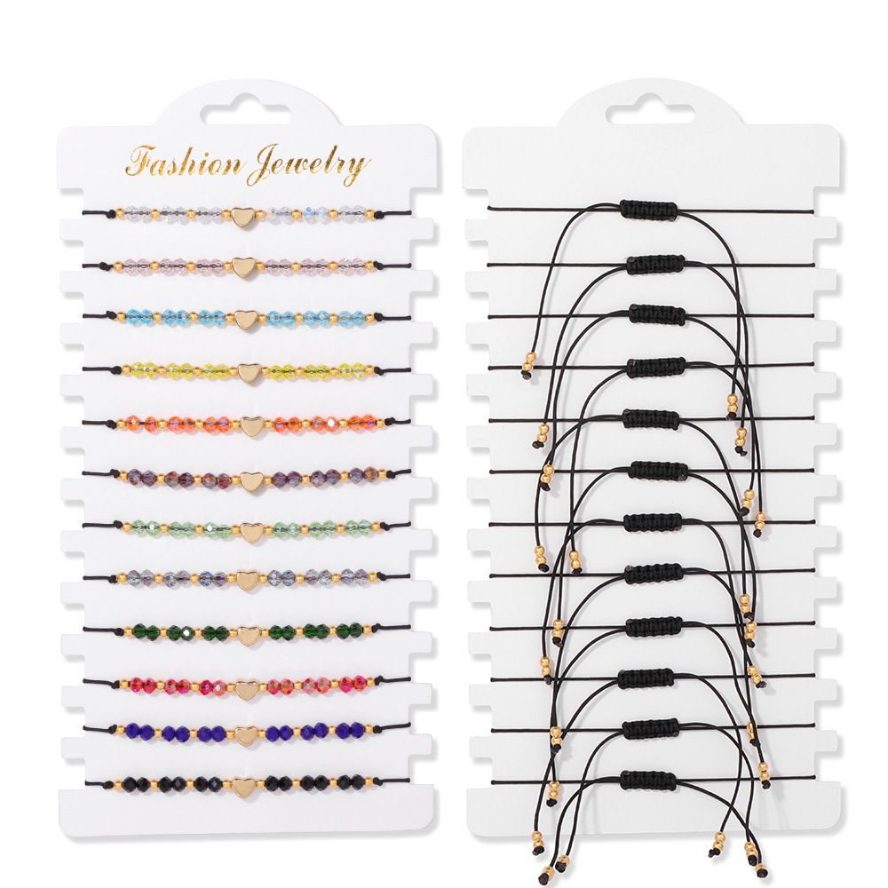 12PCS Golden Love Crystal Bracelet