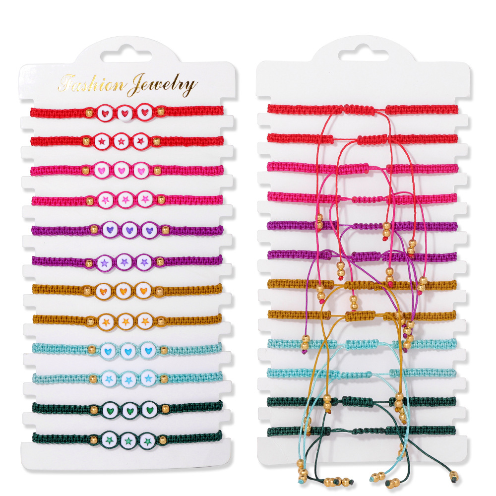 12PCS love five-pointed star bracelet