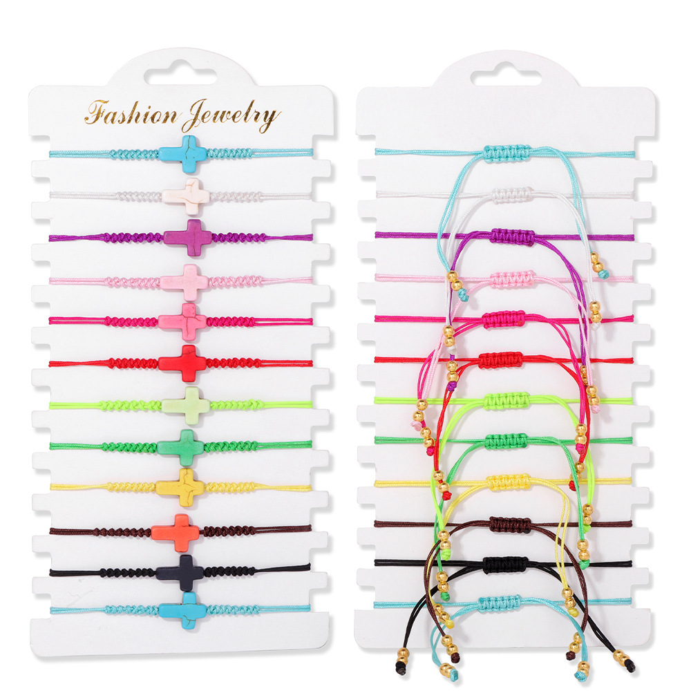 12pcs woven cross bracelet