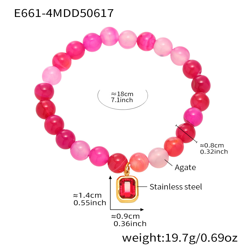 E661-pink bracelet 18cm