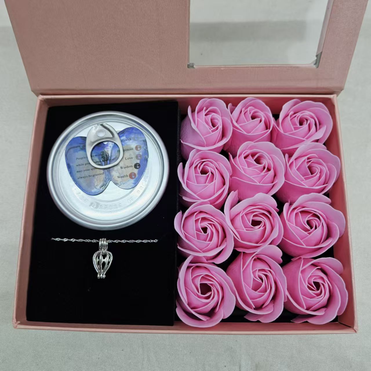 Pink outer box + pink flowers