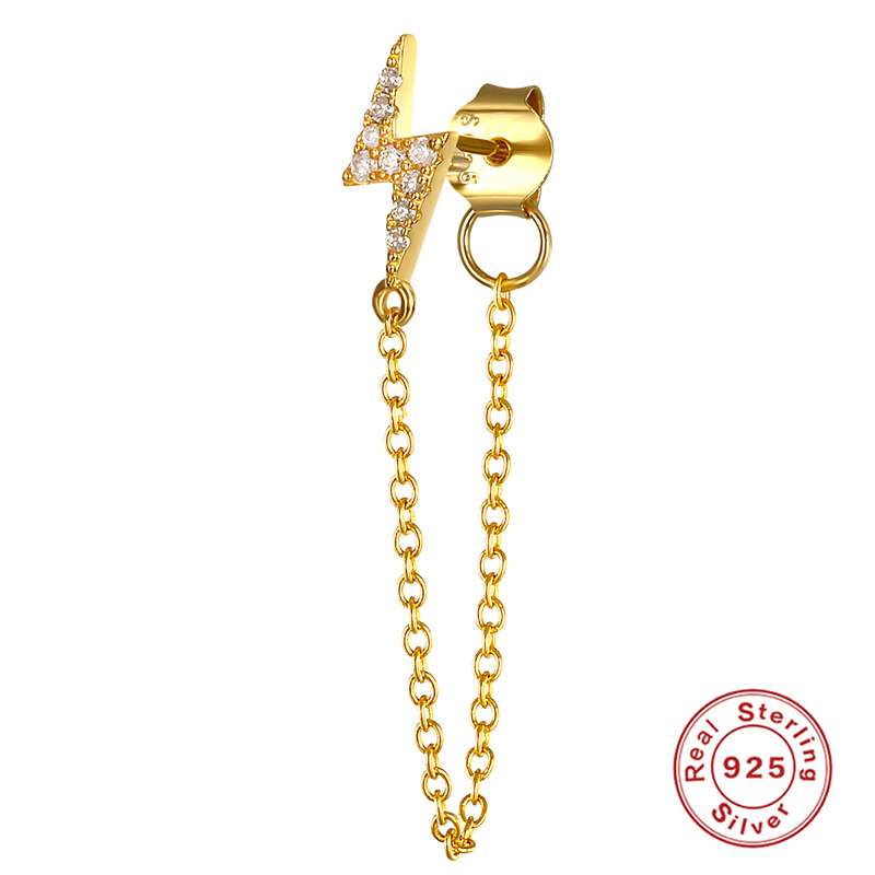 Gold single lightning ear cord