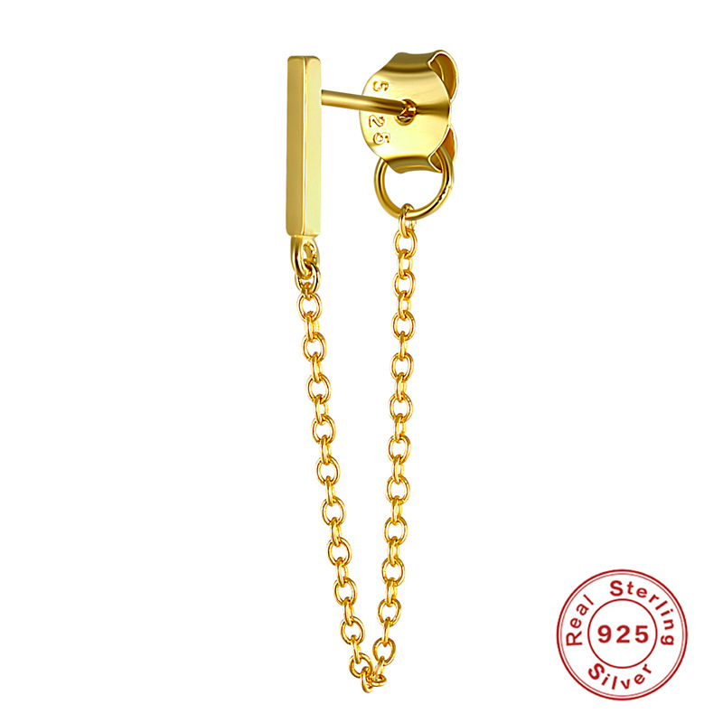 Gold Single Glossy Line Ear Line