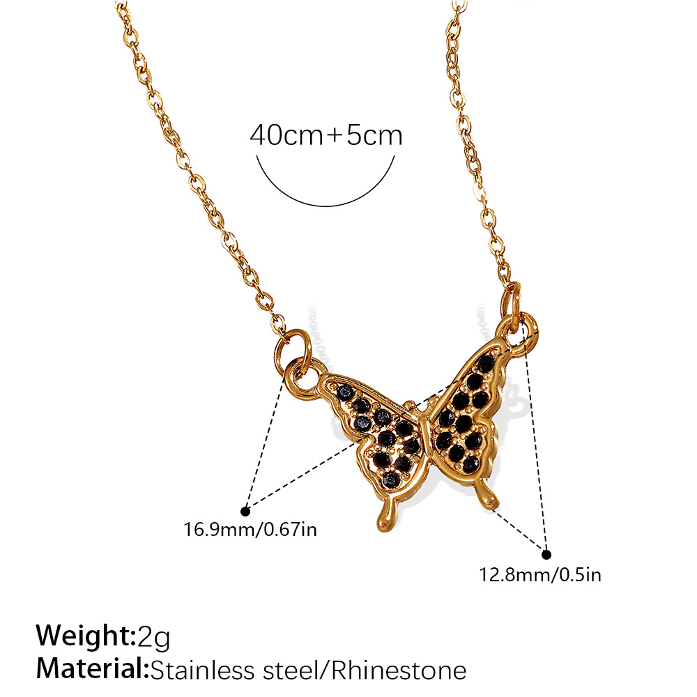 Xl545bkg black diamond necklace