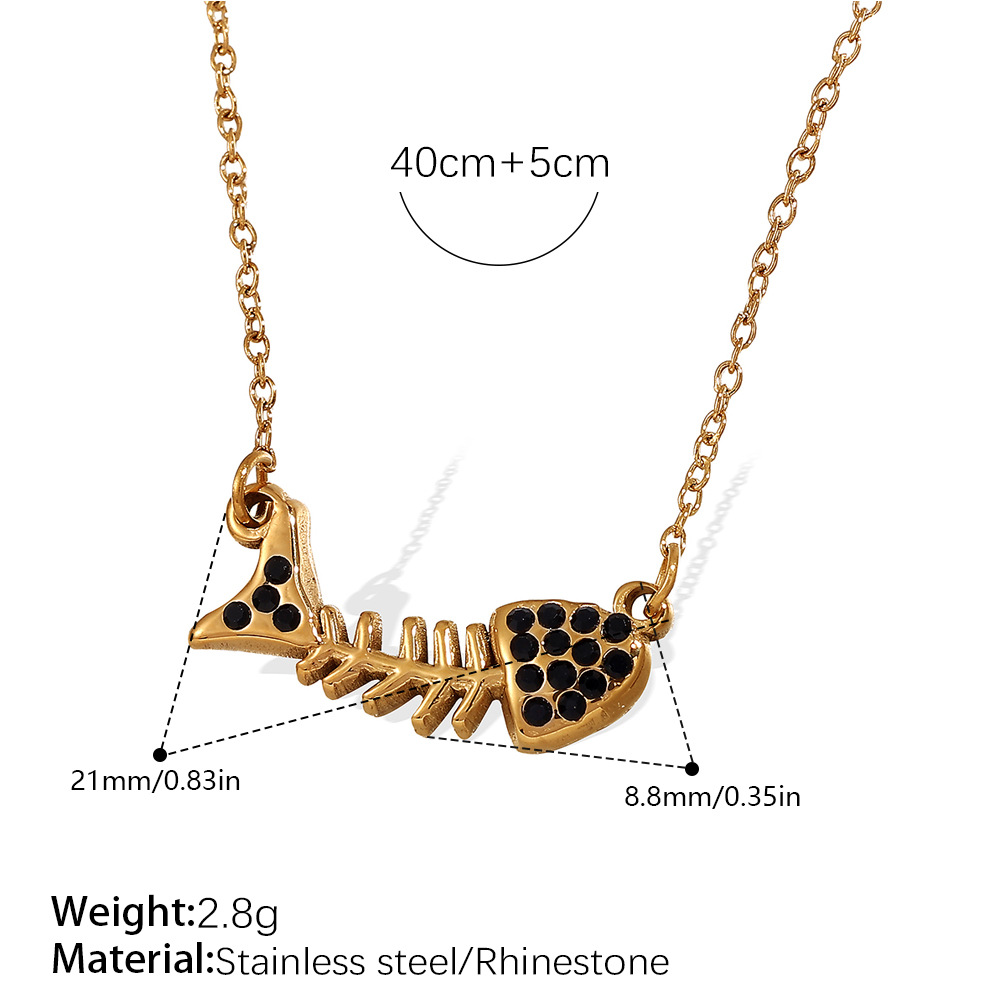 Xl548bkg black diamond necklace