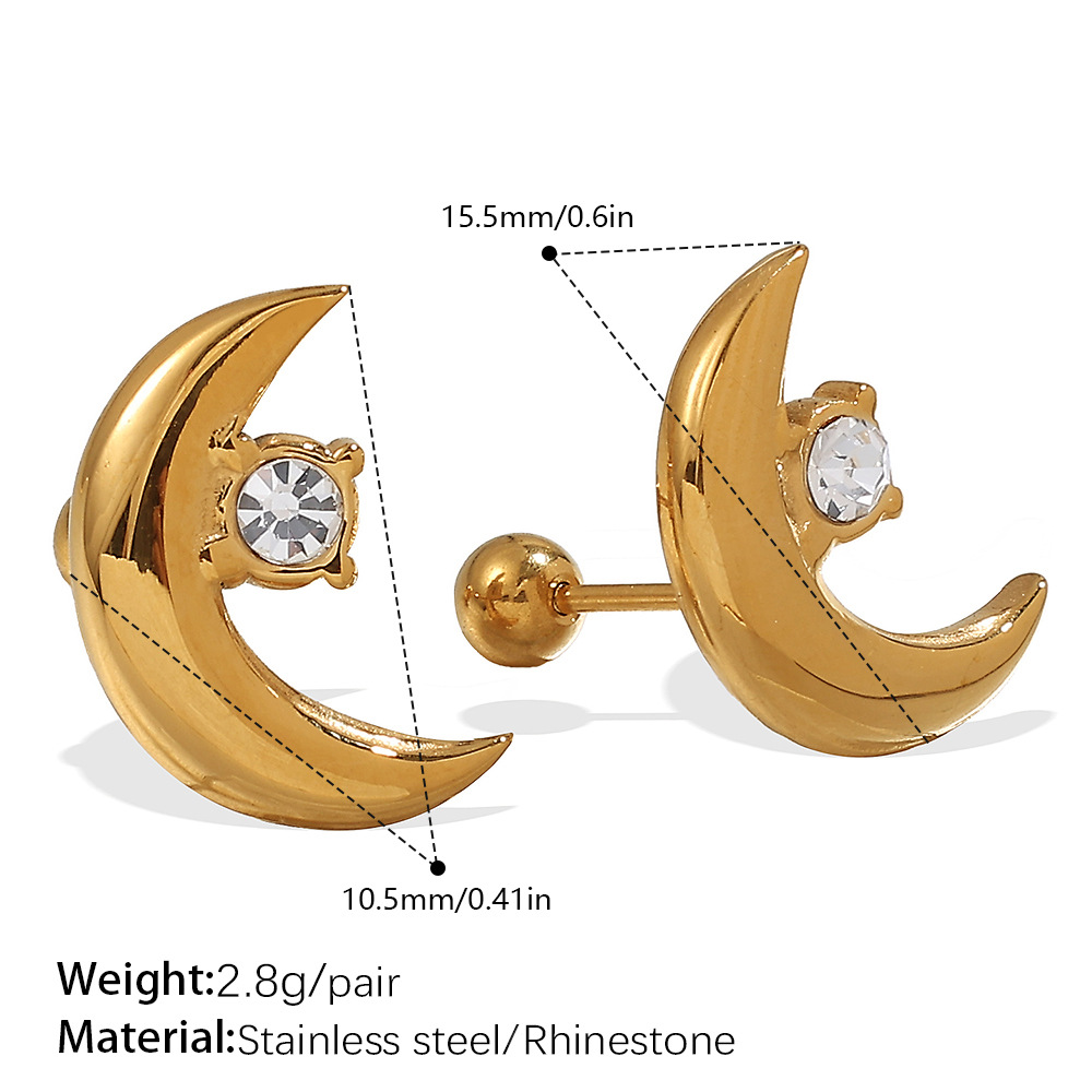 Eh1164weg white diamond gold stud earrings