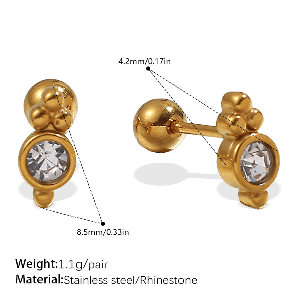 Eh1165weg white diamond gold stud earrings