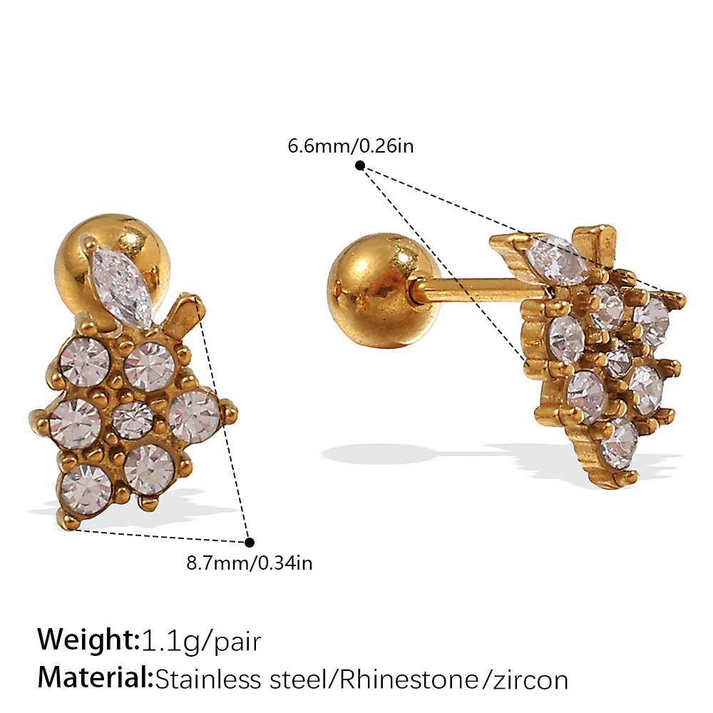 Eh1166weg white zirconium gold stud earrings