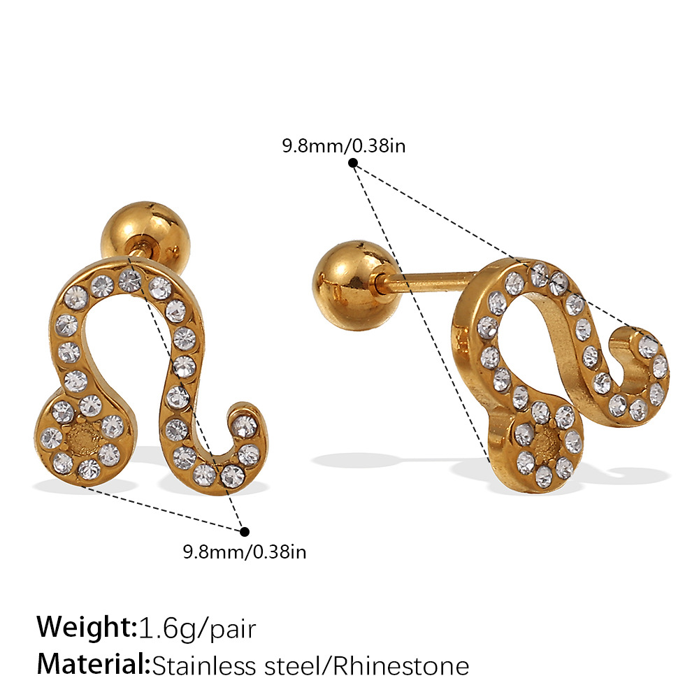 Eh1167weg white diamond gold stud earrings