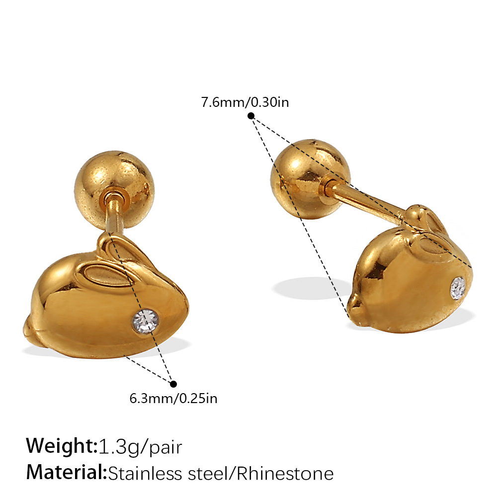 Eh1168weg white diamond gold stud earrings