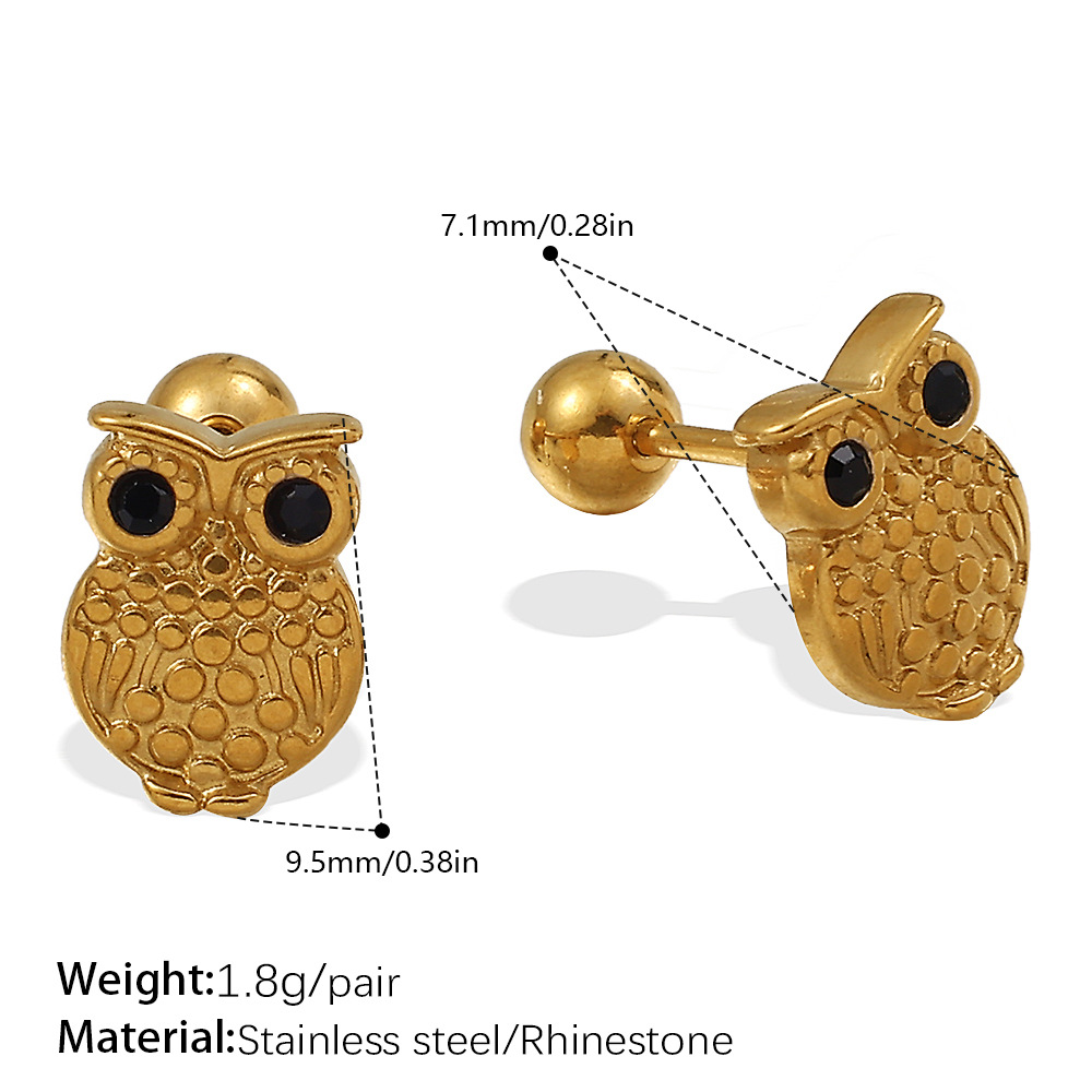 Eh1169bkg black diamond gold stud earrings