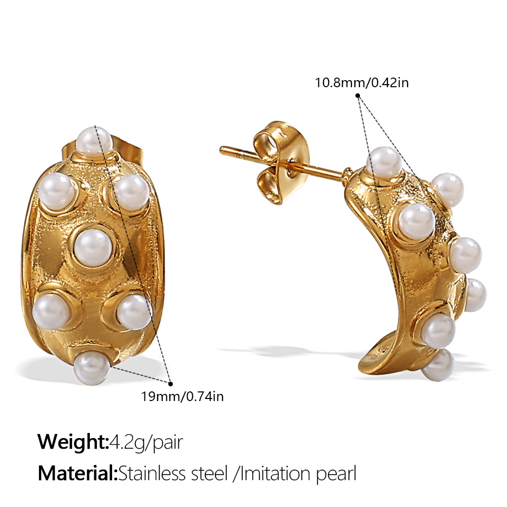Eh1134weg white pearl gold earrings
