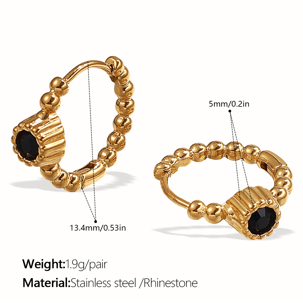 Eh1126bkg black diamond gold earrings
