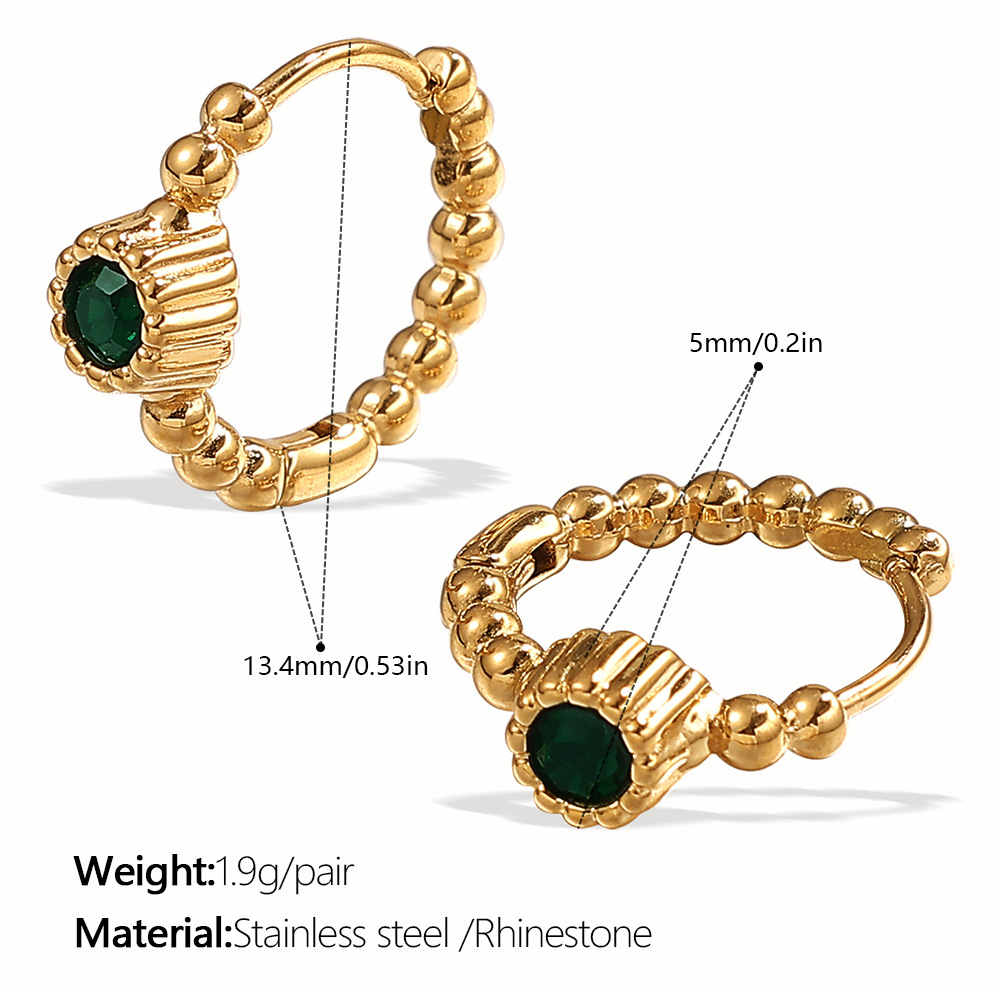Eh1126gng green diamond gold earrings