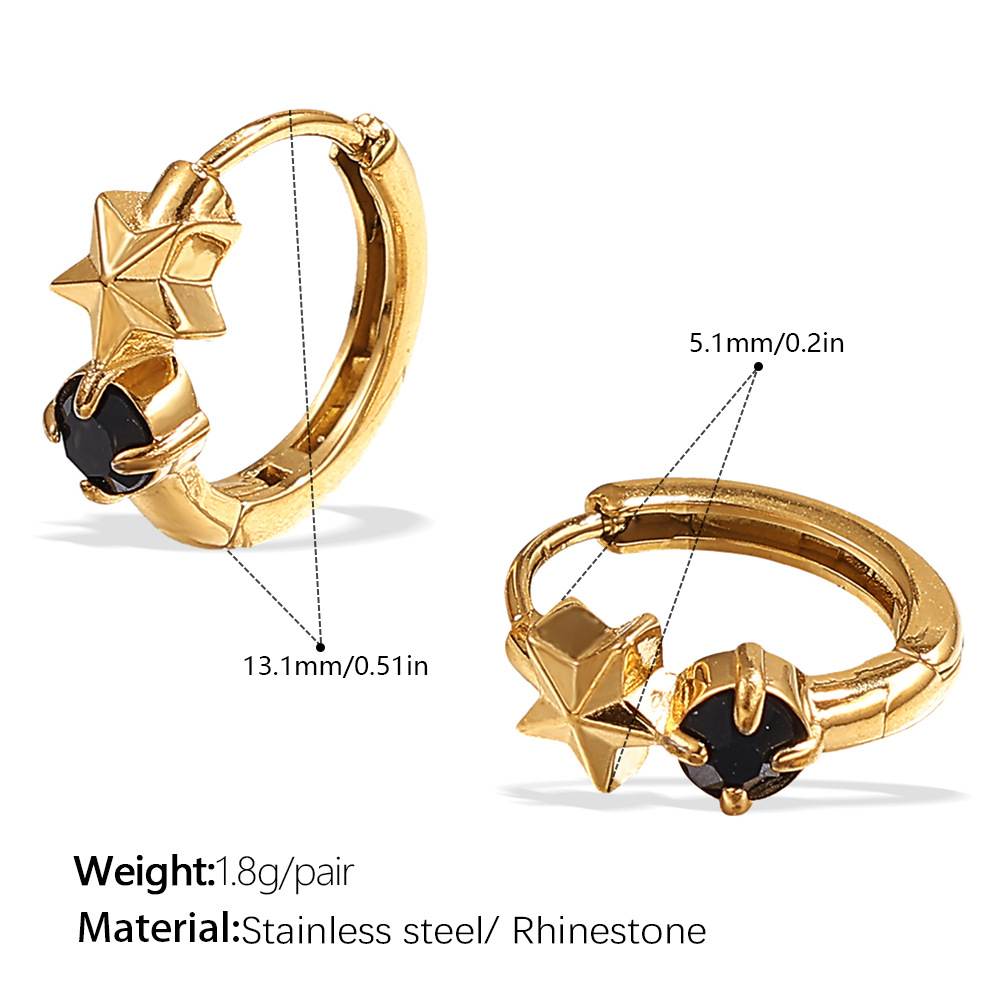 Eh1127bkg black diamond gold earrings