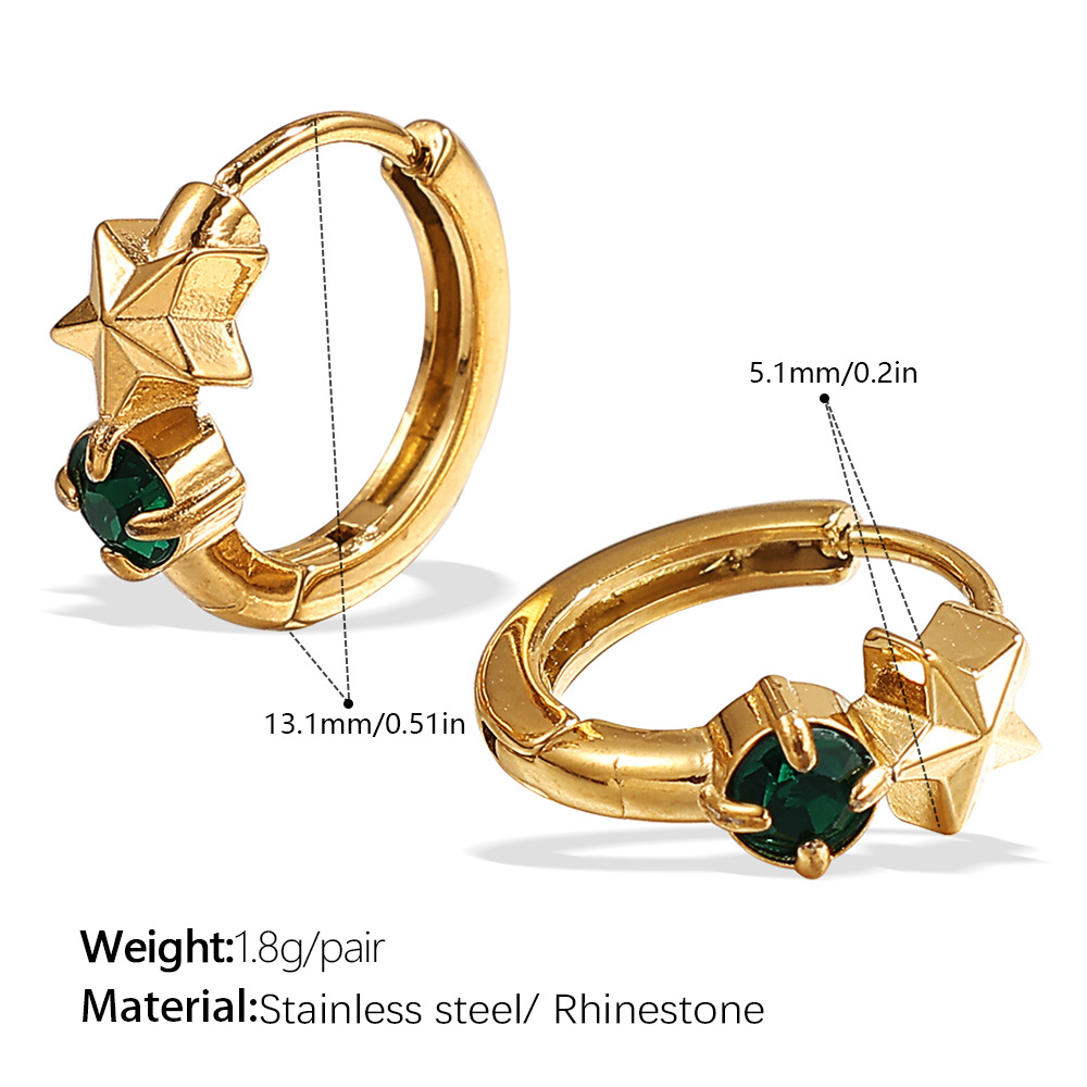 Eh1127gng green diamond gold earrings