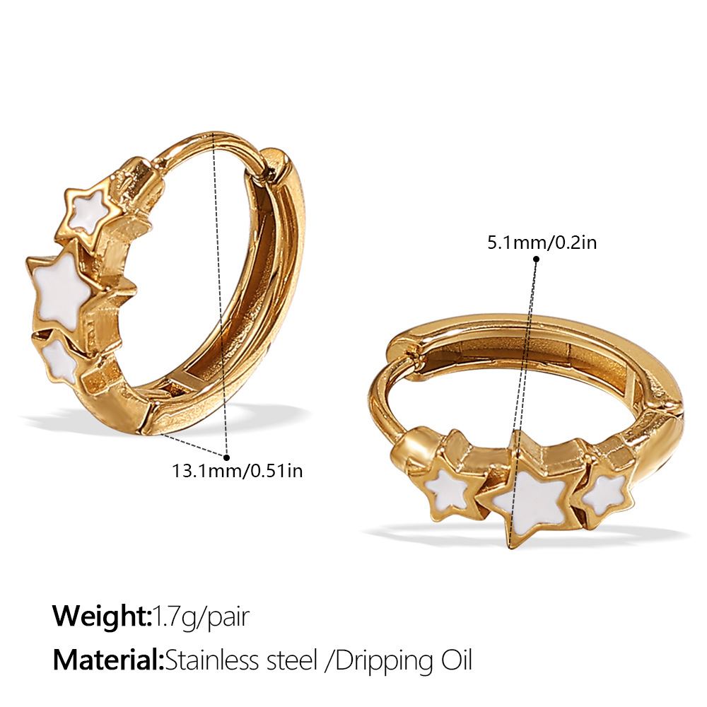 Eh1128weg white oil gold earrings