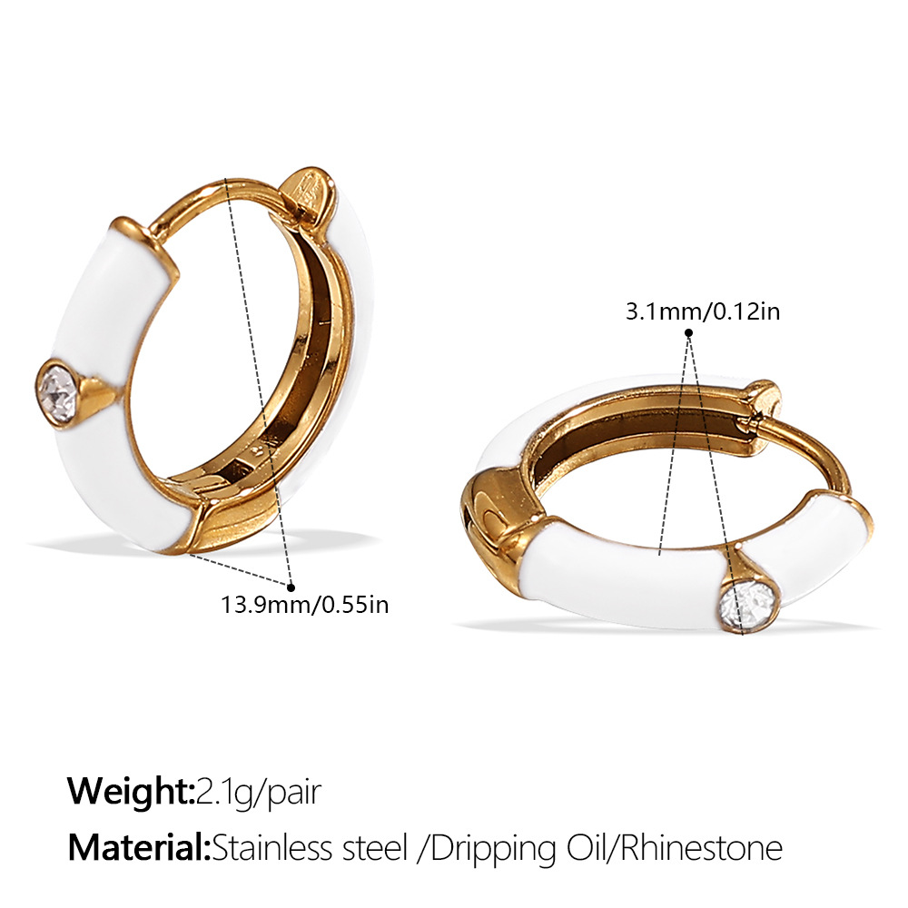 Eh1129weg white oil gold earrings