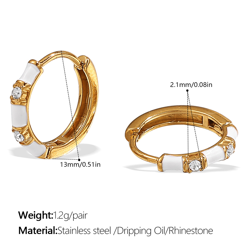 Eh1130weg white oil gold earrings