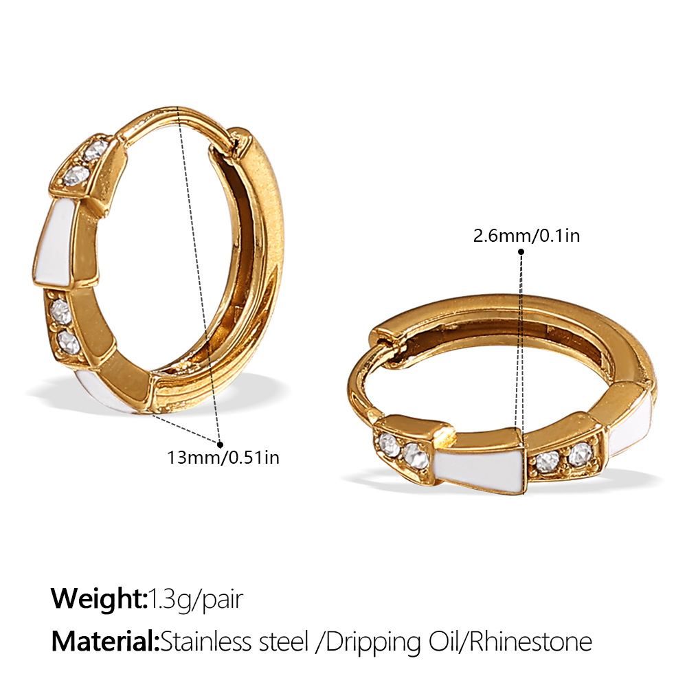 Eh1131weg white oil gold earrings