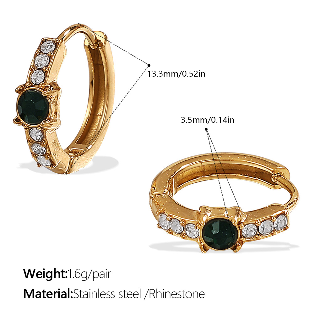 Eh1117gng green diamond gold earrings