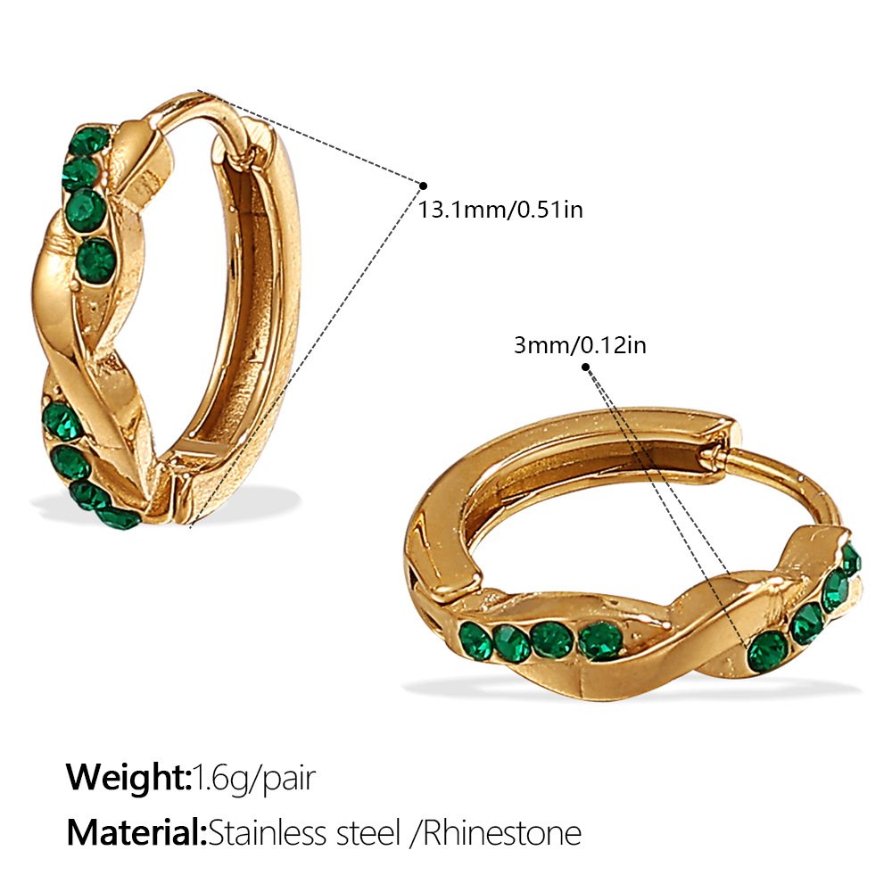 Eh1119gng green diamond gold earrings