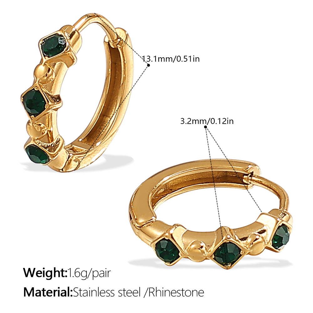 Eh1122gng green diamond gold earrings