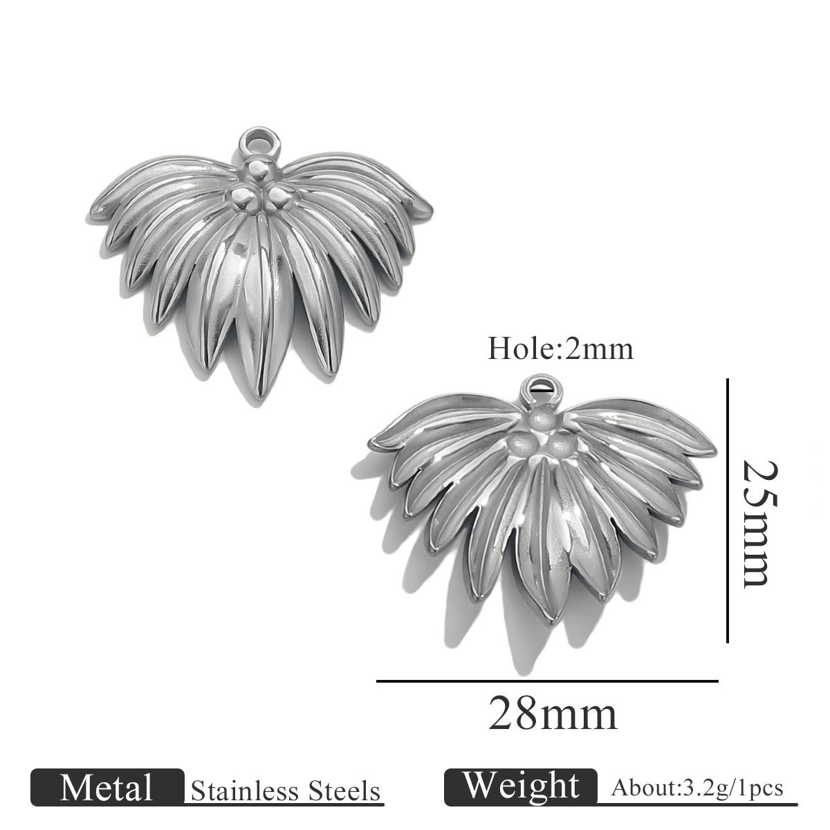 Steel color pendant-27*25 leaves