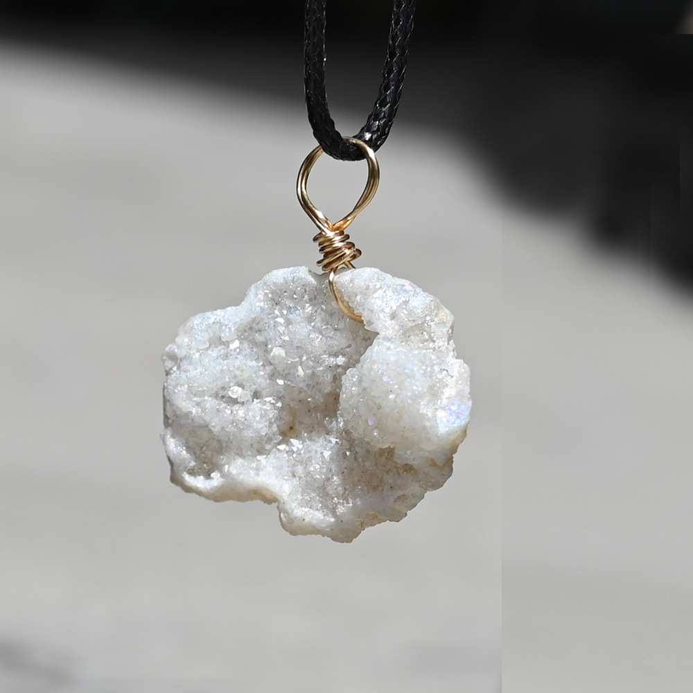 White electroplated crystal cluster (single price)
