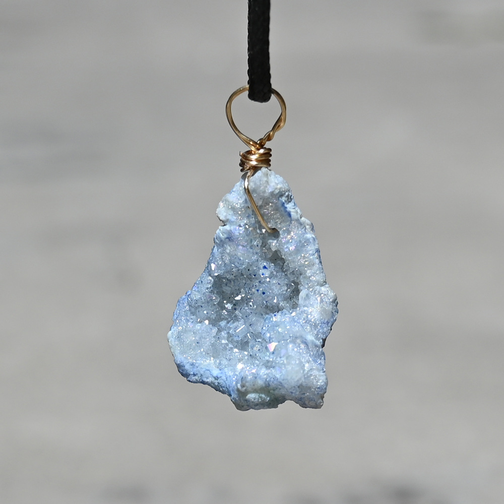 Purple blue electroplated crystal cluster (single price)