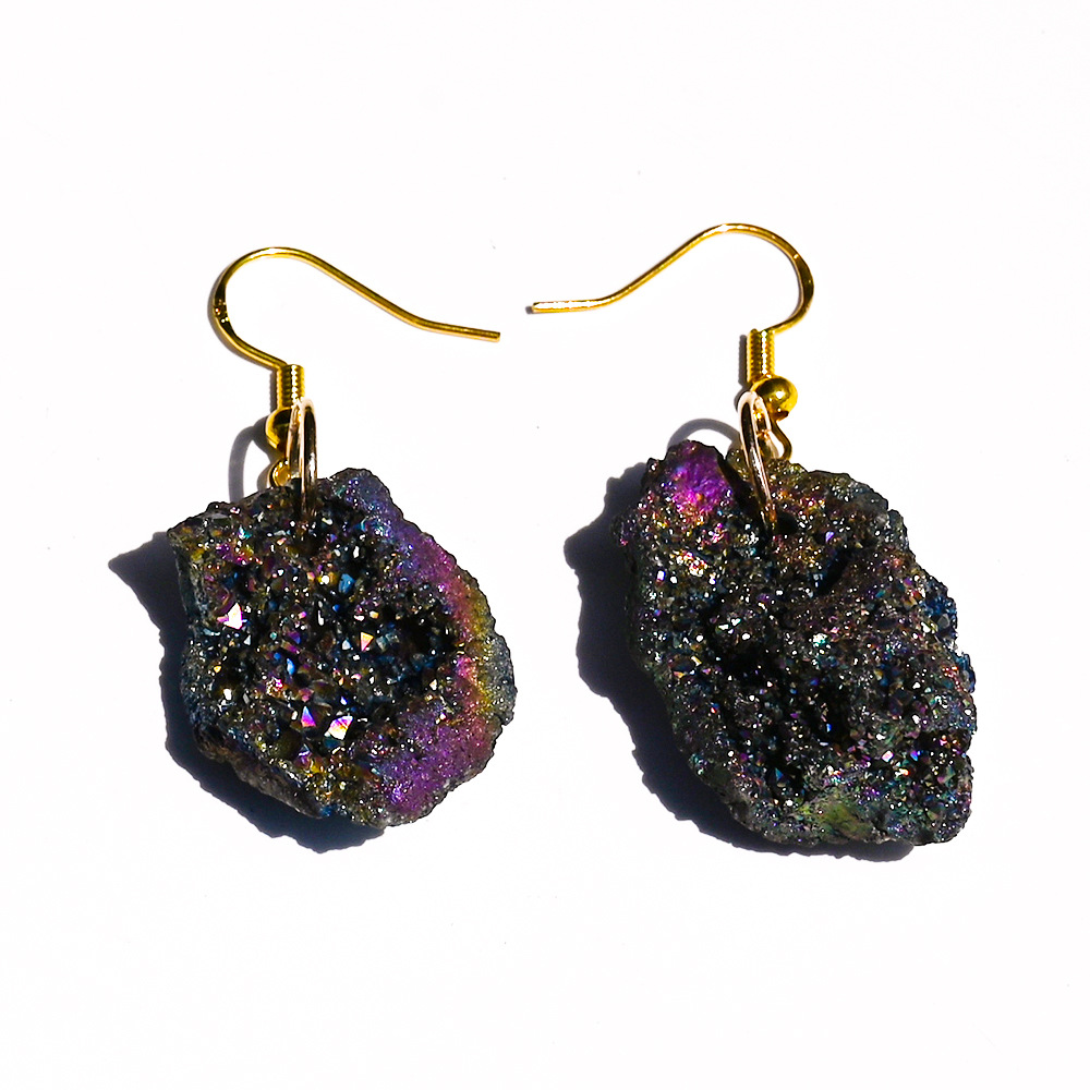 Colorful electroplated crystal cluster