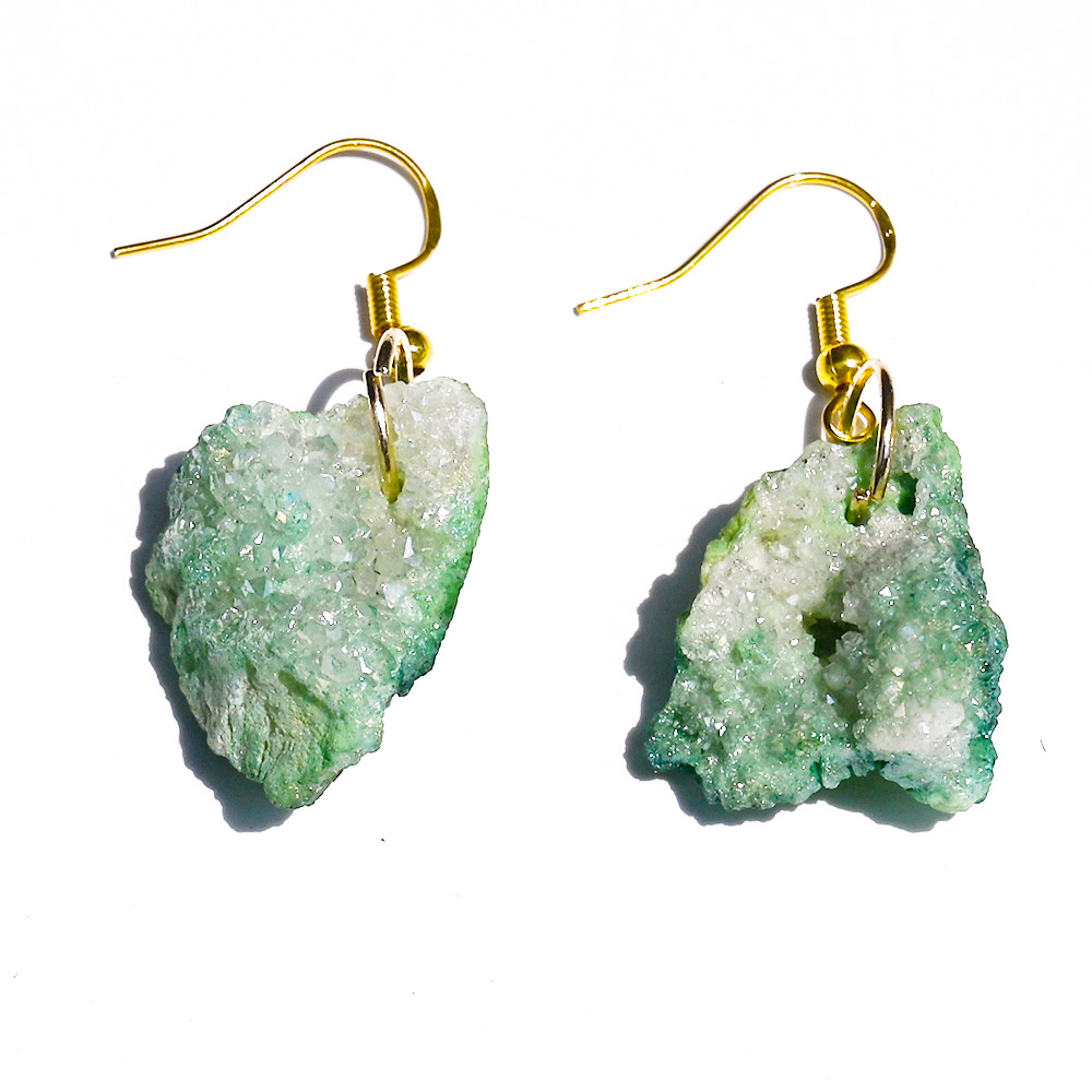 Green electroplated crystal cluster