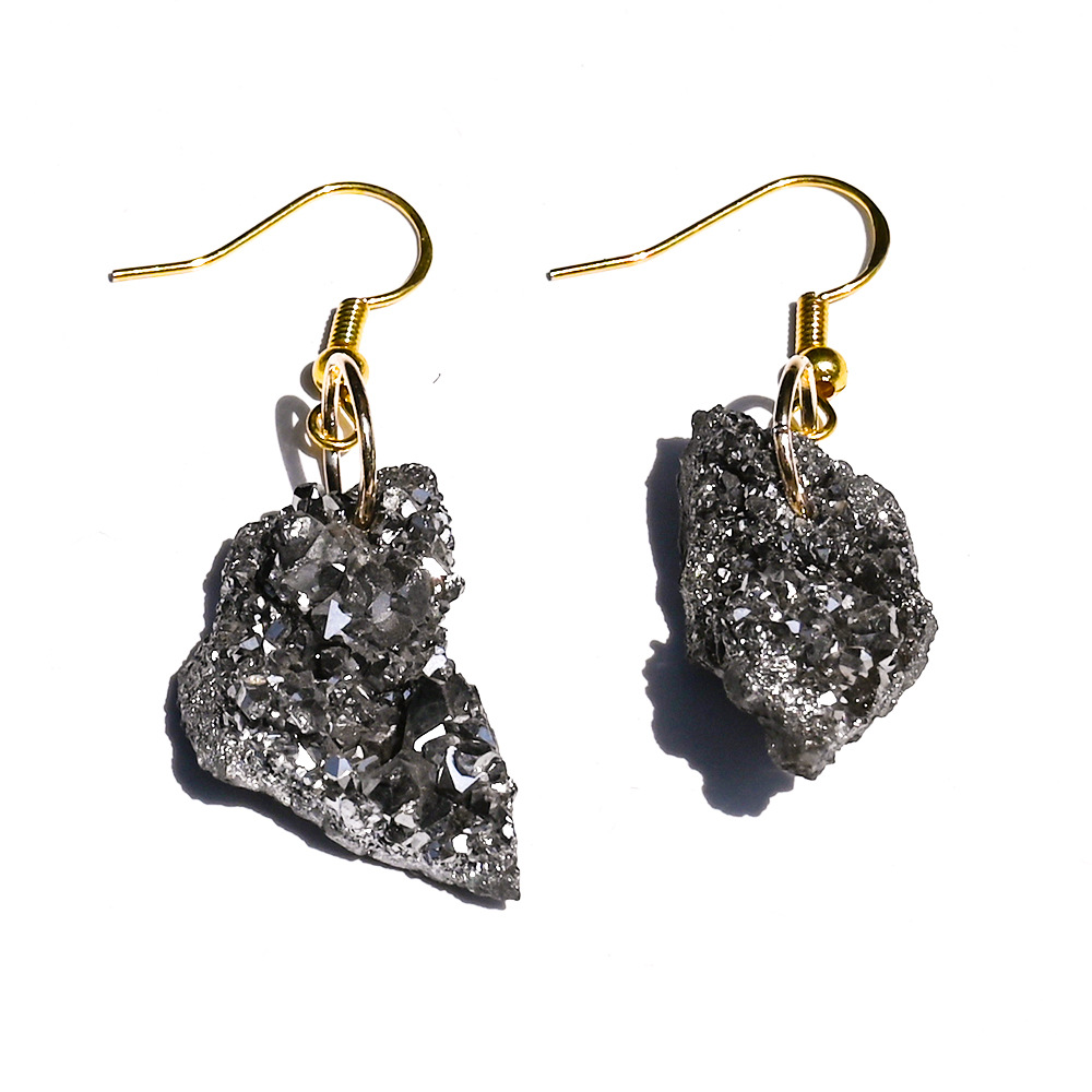 Silver gray electroplated crystal cluster
