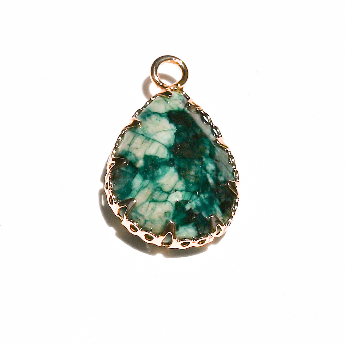 Added color green stone (single hanging)