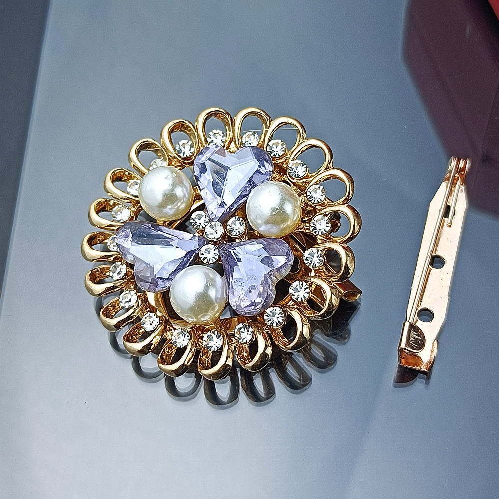 Three beads round purple