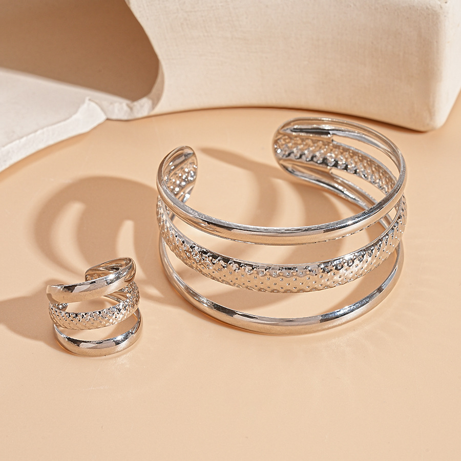 Bracelet - silver three layers (set of two)