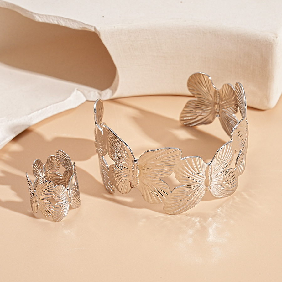 Bracelet-silver butterfly (set of two)