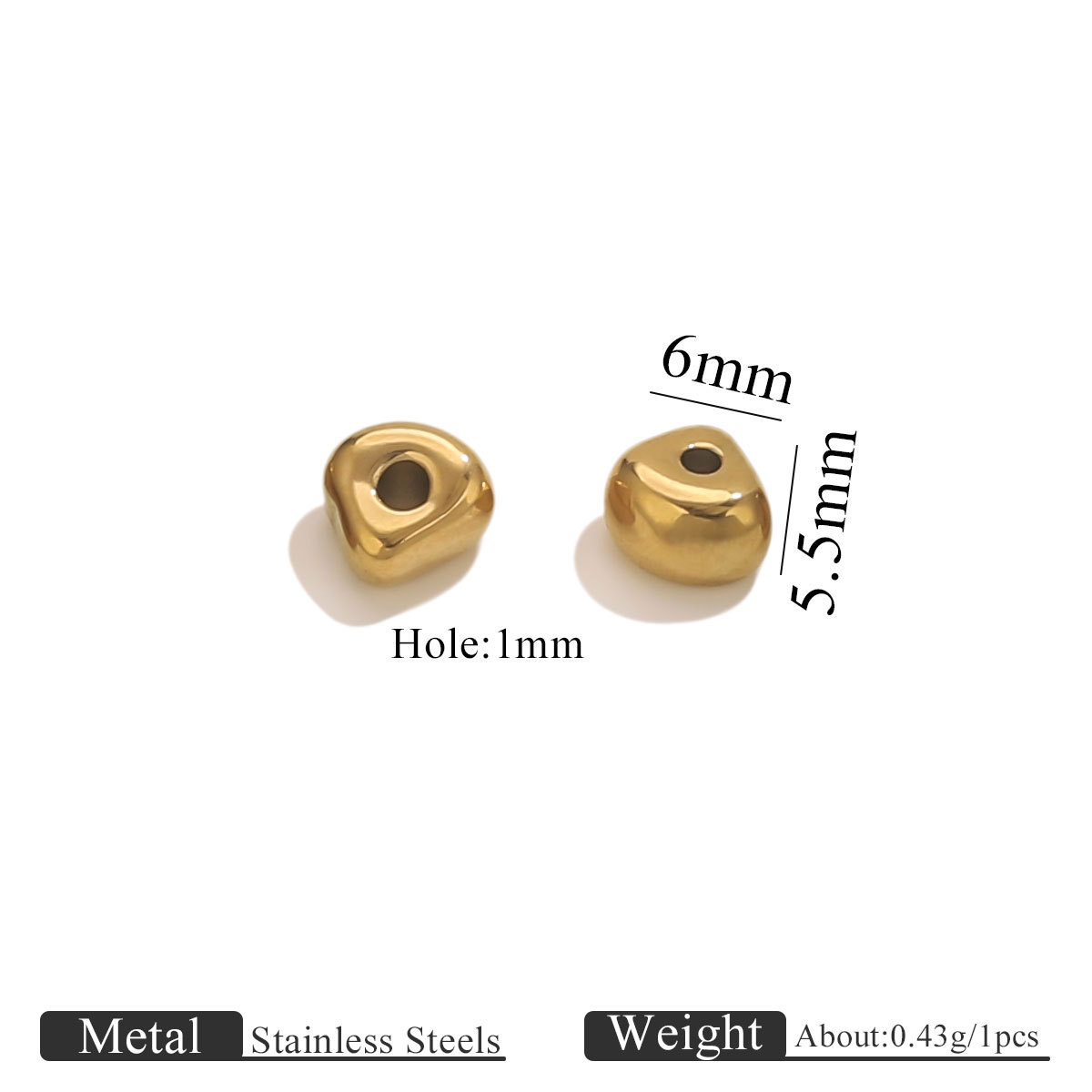 Golden special-shaped beads-3