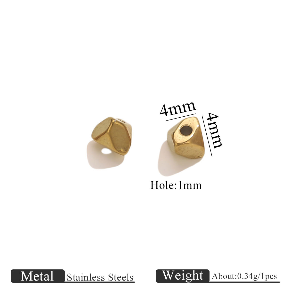 Golden special-shaped beads-4