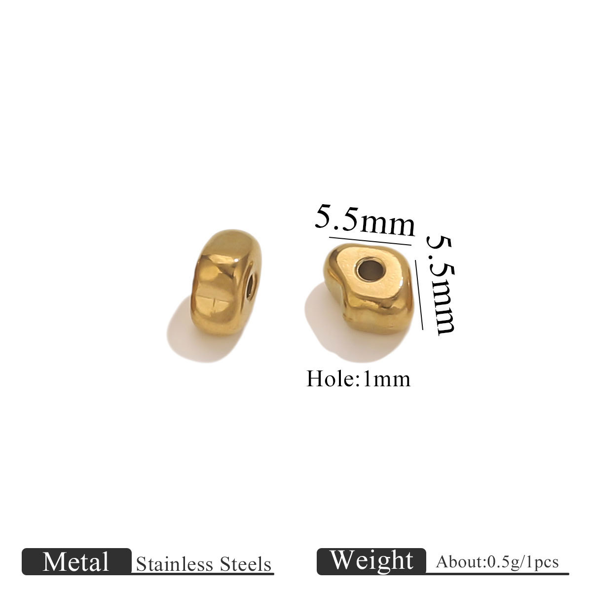 Golden special-shaped beads-5