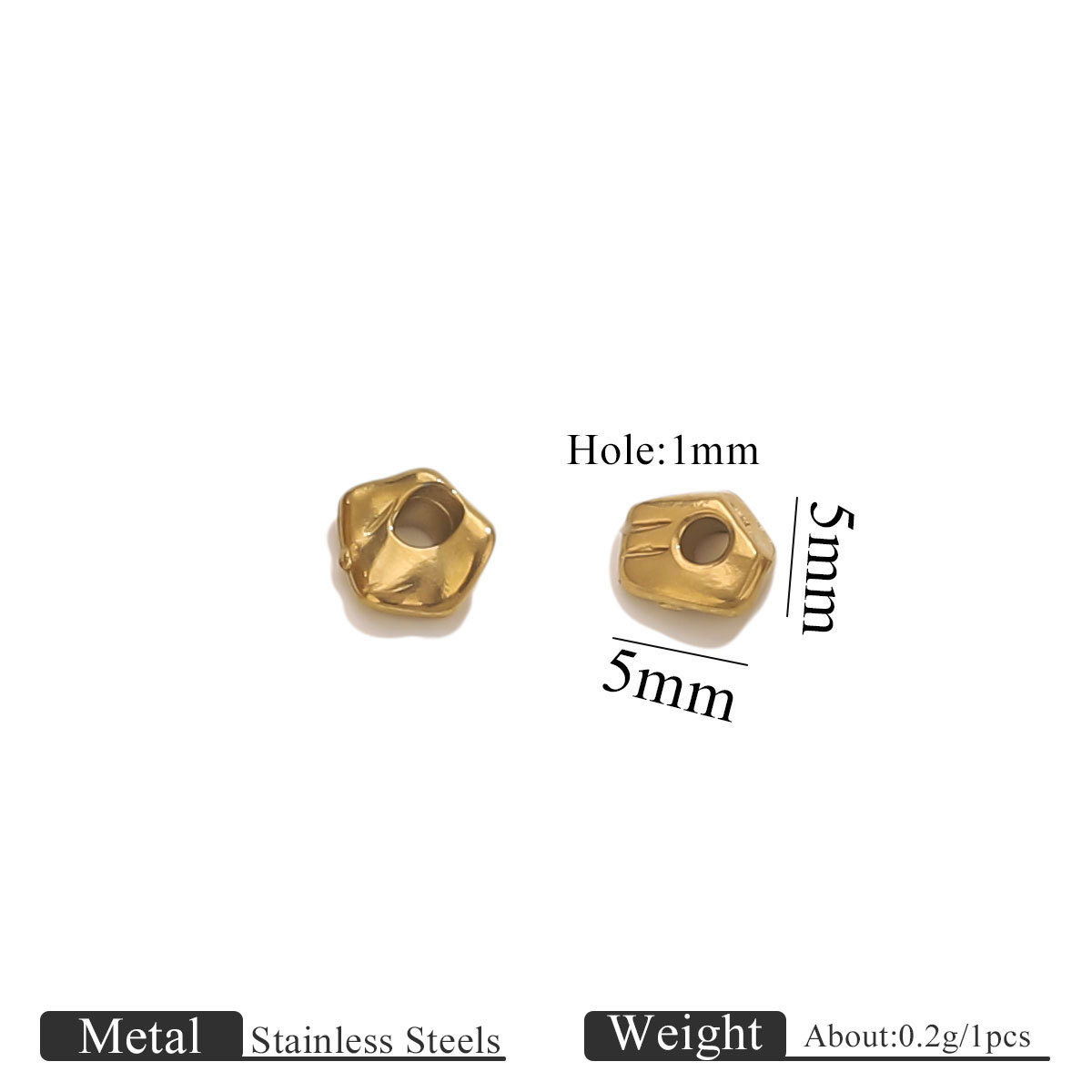 Golden special-shaped beads-6