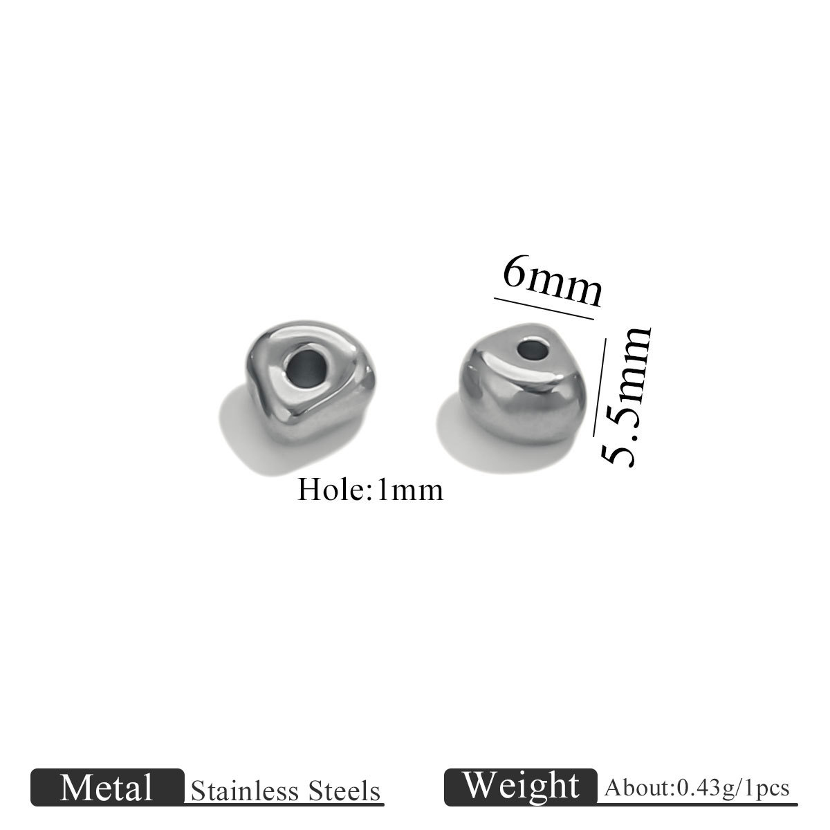 Steel color special-shaped beads-3