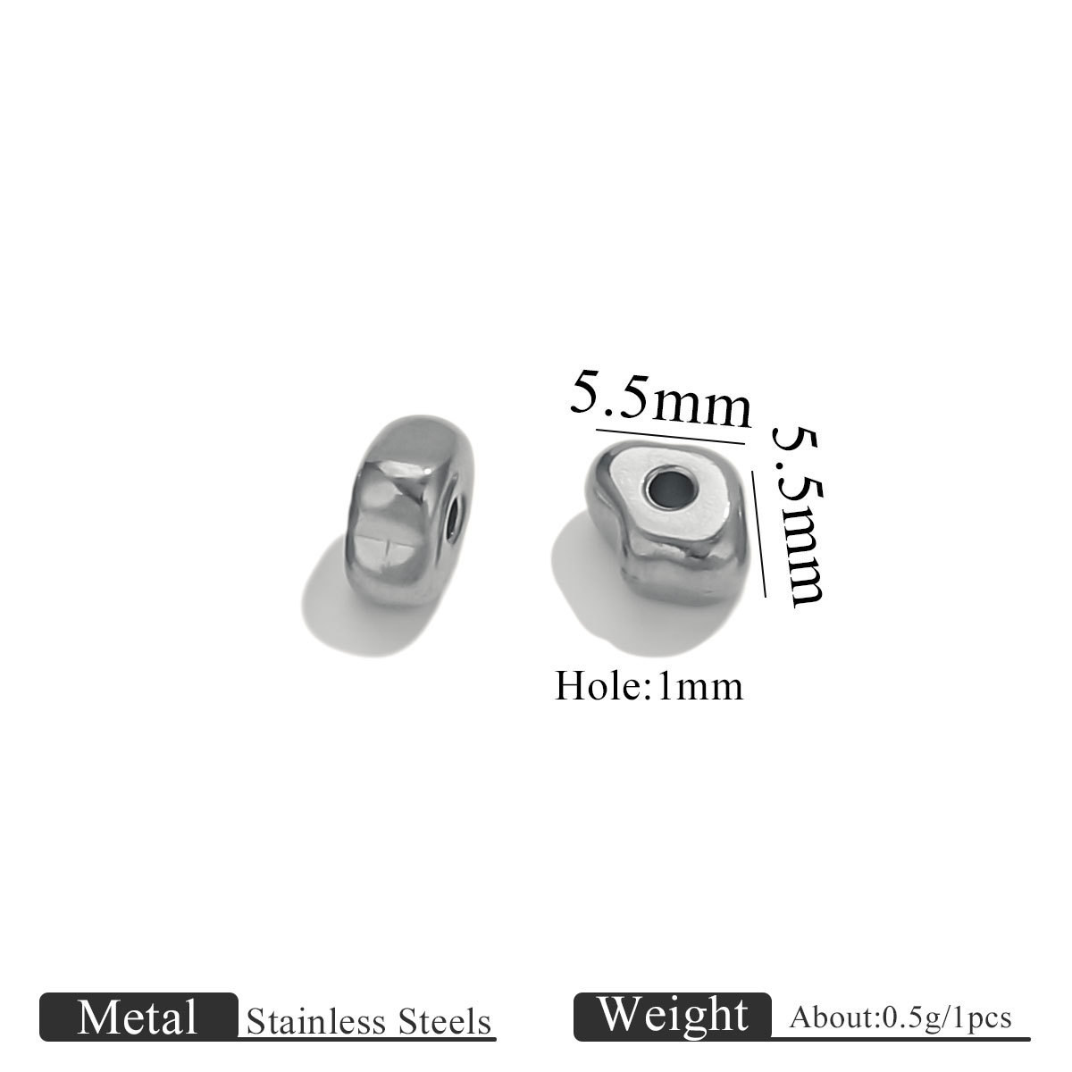 Steel color special-shaped beads-5